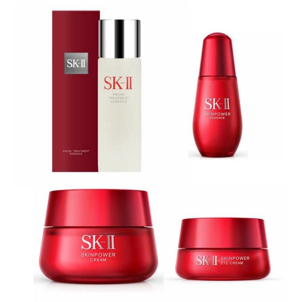 【日本直邮】SK-II SK2 神仙水 230ml 小红瓶 修复 弹润提亮精华液 50ml 大红瓶多元面霜 滋润型 80g 淡化细纹提拉紧致 眼霜 15g